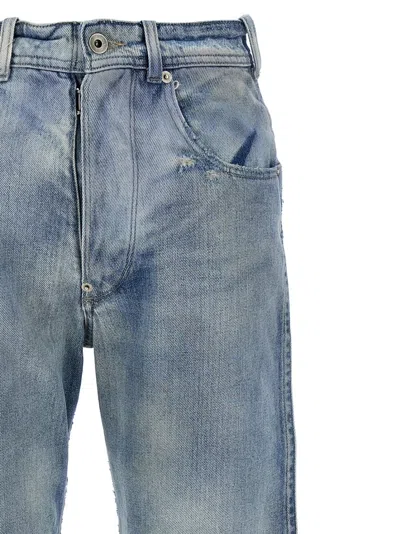 Maison Margiela Used-effect Cotton Denim Jeans In Blue
