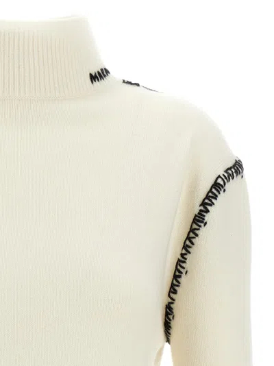 Marni Off-white Wool Cashmere Wrap Sweater In Nude