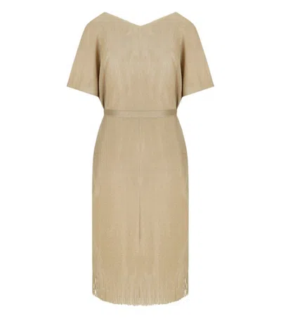 Max Mara Beachwear Donnola Gold Kimono In Neutral