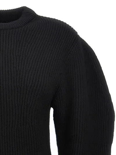 Jil Sander Ribbed Sweater Sweaters And Cardigans Black In Black