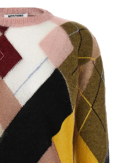 Moschino Brushed Mohair Blend Sweater In Multi