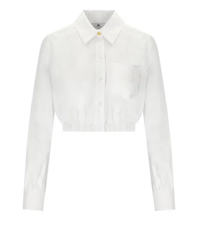 Elisabetta Franchi White Cotton Cropped Shirt