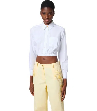 Elisabetta Franchi White Cotton Cropped Shirt