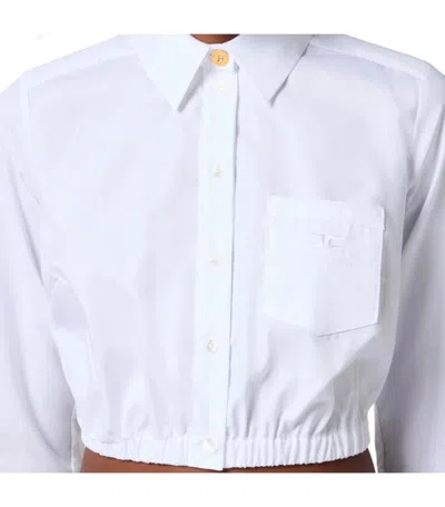 Elisabetta Franchi White Cotton Cropped Shirt