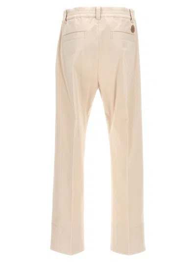 Moncler Trousers Drill Button Detail In Neutral