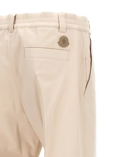Moncler Trousers Drill Button Detail In Neutral