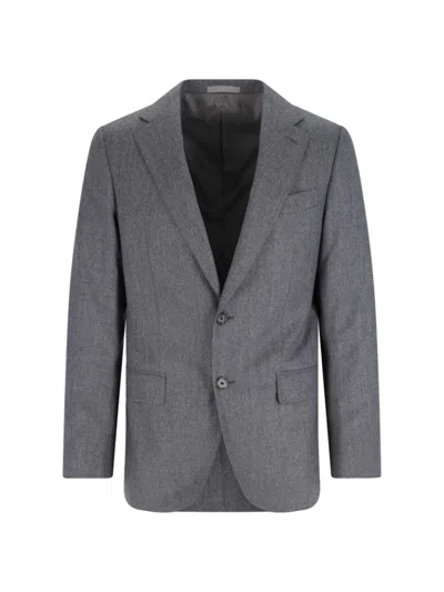 Caruso Tailored Grey Suit With Two-button Blazer In Gray