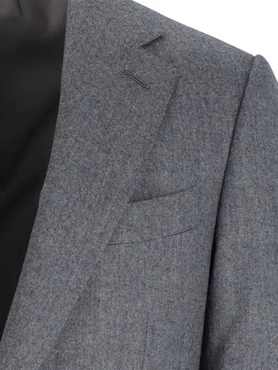 Caruso Tailored Grey Suit With Two-button Blazer In Gray
