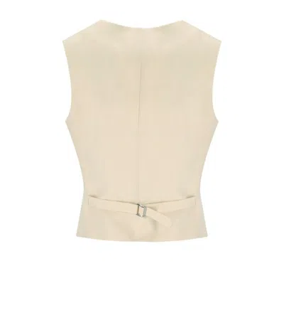 Max Mara Pace Ivory Vest In Neutral