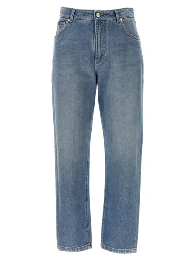 Dolce & Gabbana 5-pocket Cotton Jeans With Mid-rise Waist In Blue