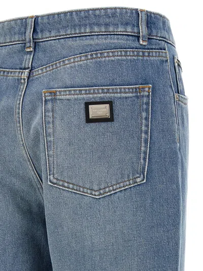 Dolce & Gabbana 5-pocket Cotton Jeans With Mid-rise Waist In Blue