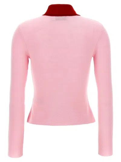 Self-portrait Pink Merino Wool' Cardigan In Pink