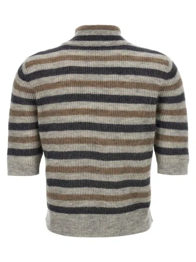 Brunello Cucinelli Lurex Wool Cropped Sweater Sweaters And Cardigans Multicolor In Multi