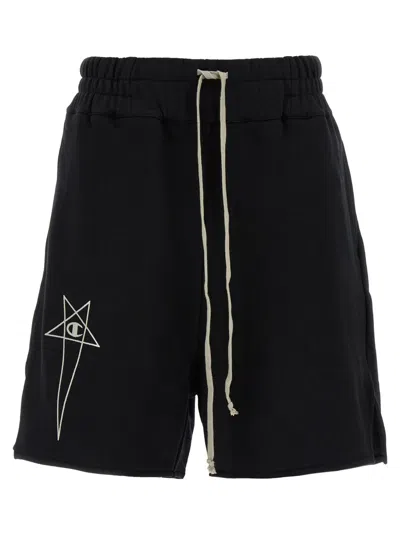 Rick Owens Bermuda Shorts In Brushed Organic Cotton In Black