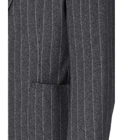 Manuel Ritz Blue Pinstripe Jacket In Blue