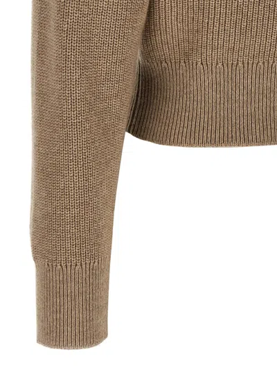 Brunello Cucinelli Cropped Cardigan In Brown