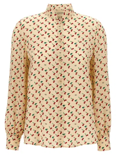Valentino Camicia In Crepe Stampata  Donna In Neutral