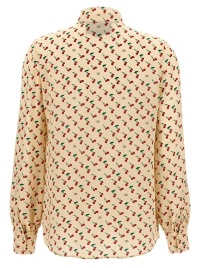 Valentino Camicia In Crepe Stampata  Donna In Neutral