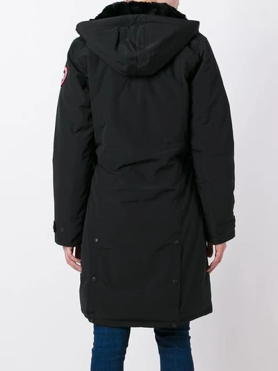 Shop Canada Goose Buttoned Zipped Parka Coat - Black