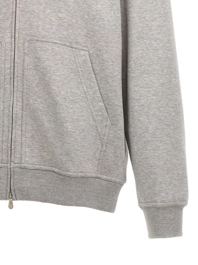 Brunello Cucinelli Hoodie Cotton Drawstring In Gray