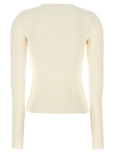 Magda Butrym Ribbed Viscose Blend Sweater In Neutral