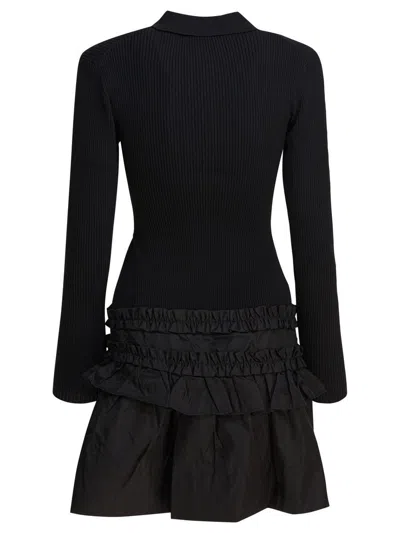 Ganni Flared Dress In Black