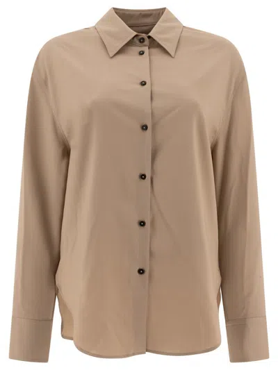 Loulou Studio Eliana Classic-collar Buttoned Shirt In Brown