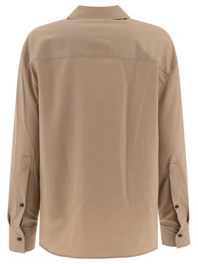 Loulou Studio Eliana Classic-collar Buttoned Shirt In Brown