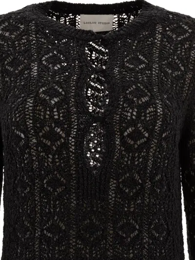 Loulou Studio Evan Dress In Cotton And Silk In Black