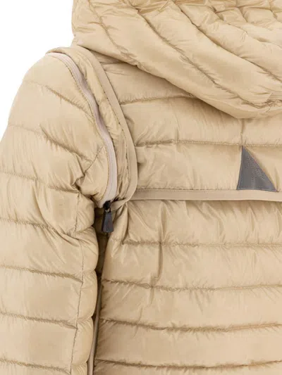 Moncler Karura 2-in-1 Hooded Short Down Jacket In Neutral
