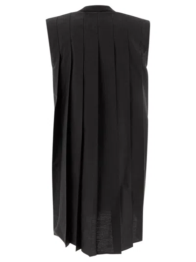 Sacai Cotton Dress Dresses Black In Black