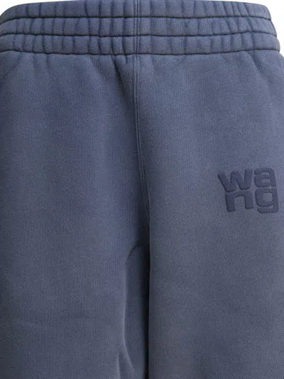 Alexander Wang Essential Terry Classic Sweatpant Puff Paint Logo Trousers Blue In Blue
