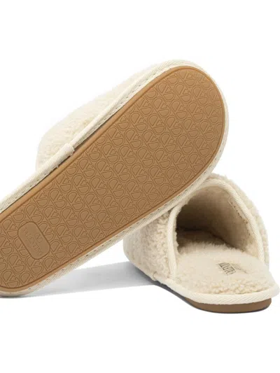 Valentino Logo-embroidered Slippers In White