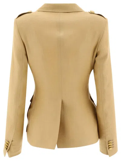 Tagliatore Darlene Double-breasted Linen Blazer In Neutral