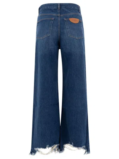 Chloé Cropped Wide-leg Jeans In Blue