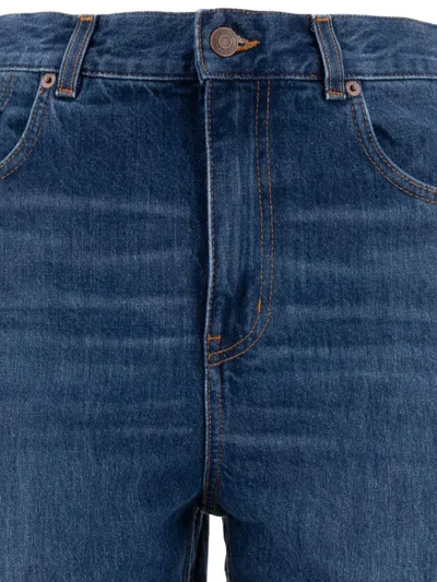 Chloé Cropped Wide-leg Jeans In Blue