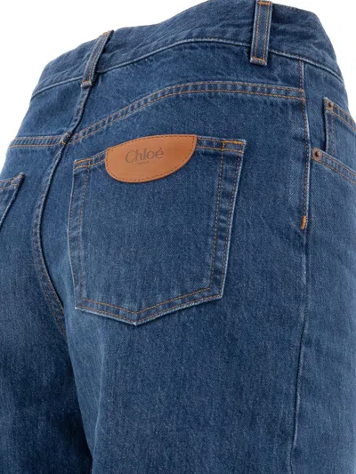 Chloé Cropped Wide-leg Jeans In Blue