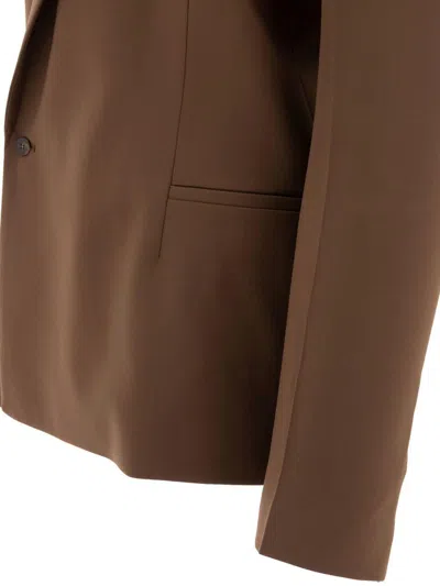 Loulou Studio Donau Double Breast Wool Blazer In Brown