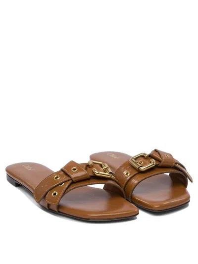 Chloé Mae Knotted-strap Leather Flat Sandals