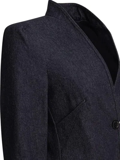 Max Mara Midnight Blue Jacket In Cotton Denim Effect In Blue