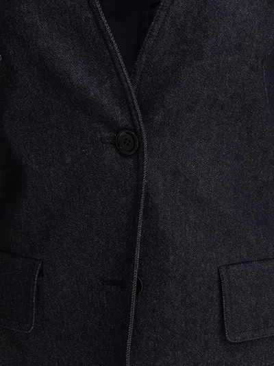 Max Mara Midnight Blue Jacket In Cotton Denim Effect In Blue