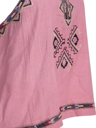 Isabel Marant Embroidered Sleeveless Tank Top In Pink
