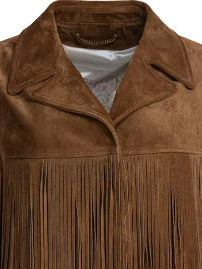 Golden Goose Women Tobacco Suede Fringe Jacket In Brown