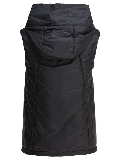 Max Mara The Cube Women Black Greengo Padded Hooded Vest In Blue