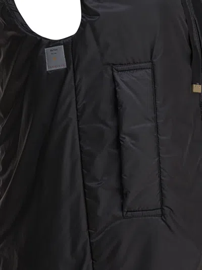 Max Mara The Cube Women Black Greengo Padded Hooded Vest In Blue