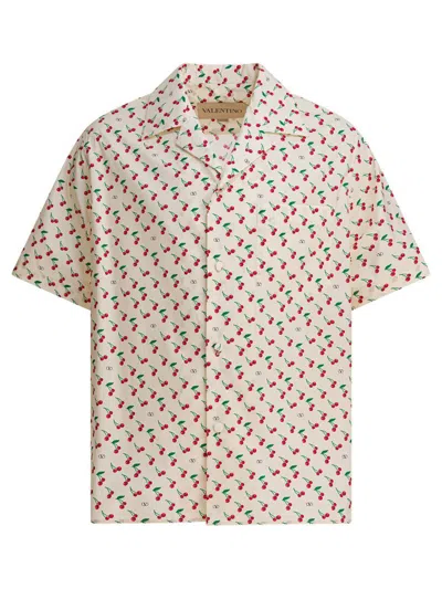 Valentino Cotton Poplin Bowling Shirt With Cherryfic Print