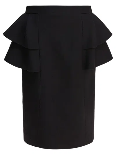 Valentino Couture Crepe High-waisted Skirt With Ruffle Detail
