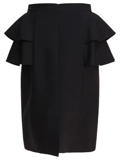 Valentino Couture Crepe High-waisted Skirt With Ruffle Detail