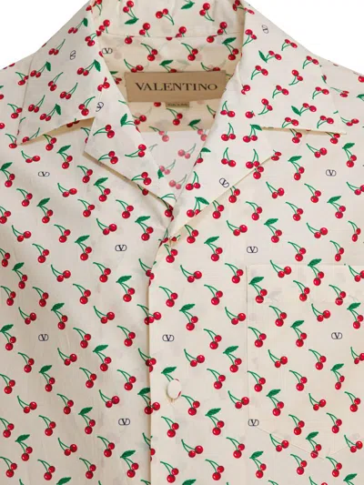 Valentino Cotton Poplin Bowling Shirt With Cherryfic Print