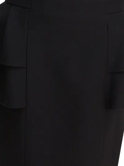 Valentino Couture Crepe High-waisted Skirt With Ruffle Detail
